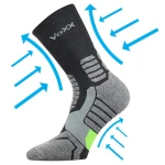 VOXX Ponožky kompresní sportovní RONIN s ionty stříbra TMAVĚ ŠEDÉ 39-42 111140