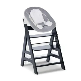 Hauck Alpha+ dřevěná židle+novorozenecký Newborn set, 0m+, Black Grey (HK664179)