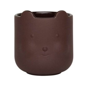OYOY Terakotový květináč Bear 9 cm, hnědá barva, keramika