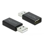 DeLock USB 2.0 A (M) - USB 2.0 A (F) černá / Datový blokátor / pouze nabíjení / výstupní proud 2000 mA (66529)