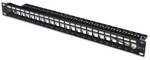 DIGITUS 19 Patch panel / nestíněný / 16 portů / neosazený / 1U / černá barva / RAL 9005 (4016032157441)