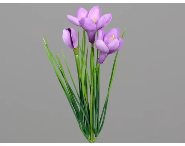 Umělá květina Krokus 30 cm, fialová