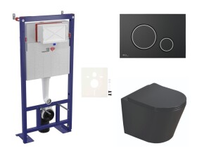 Cenově zvýhodněný závěsný WC set SAT do lehkých stěn / předstěnová montáž + WC SAT Infinitio SIKOSSINB78 SIKOSSINB78