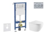 GEBERIT - Duofix Set předstěnové instalace, klozetu Oudee a sedátka softclose, tlačítko Delta01, matný chrom SANI11CA2114