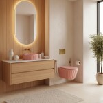 REA - Umyvadlo na desku DUO Sweet Pink Matt REA-U3606