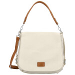 Trendy dámská koženková crossbody kabelka Naiara, krémová