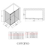CERANO - Sprchový kout Santoro - pravá - 6 mm - chrom, mléčné sklo - 110x70 - posuvný CER-665815