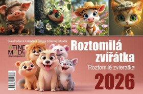 Kalendář 2026 Roztomilá zvířátka, stolní, týdenní, 15 x 22,5 cm