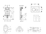 GEBERIT - Kombifix Set předstěnové instalace, klozetu Oudee a sedátka softclose, tlačítko Sigma20, bílá/pozlacená SANI15CA3119