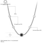 Ocelový náhrdelník se zirkony Diona - chirurgická ocel, Stříbrná 38 cm + 5 cm (prodloužení)