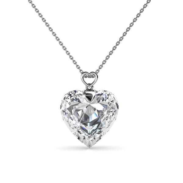 Royal Fashion stříbrný pozlacený Swarovski náhrdelník Srdce DPS0520