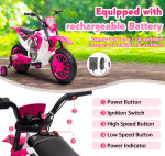 Mamido Dětská elektrická motorka XMX616 růžová | EVA kola | 12V 7Ah