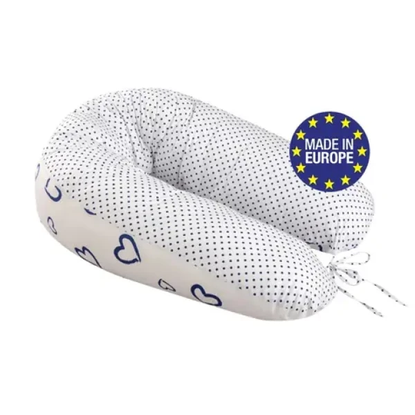 Bomimi ADOS kojící polštář 150x30, SRDÍČKA-puntíky modrá/bílá (BO2311WBLU102)