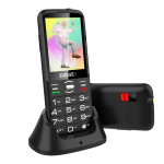 EVOLVEO EasyPhone XO + nabíjecí stojánek černá / 2.8" / 0.3MP / DualSIM / microSDHC (SGM EP-630-XOB)