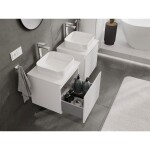 MEXEN/S - Rivel koupelnová skříňka pod umyvadlo 50 cm s deskou, 1 šuplík, reliéf , bílá mat 91A20-05047-1-BFC01