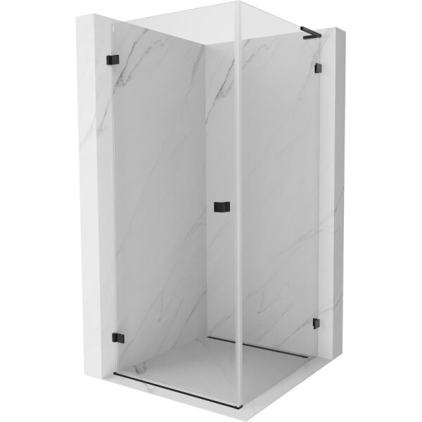 MEXEN/S - Lunar-B L sprchový kout dveře křídlové levá 80 x 80, transparent, černá 832L-080-080-70-00-L
