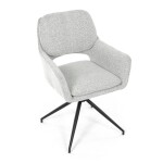 Židle jídelní, krémová látka, noha černý kov, otočný mechanismus 360°
