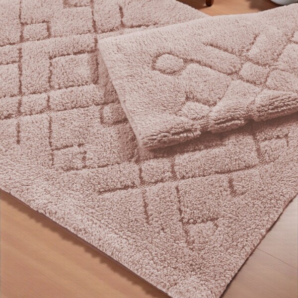 DumDekorace Sada bavlněných koupelnových koberců BOSTON 12 - růžová Šířka: 60 cm | Délka: 100 cm