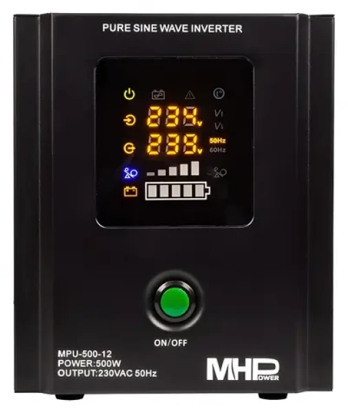 Carspa MHPower MPU-500-12 / Napěťový měnič / UPS / 500 W / čistý sinus / 12V (MPU-500-12)