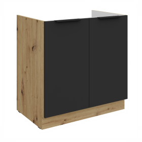Spodní skříňka pod dřez Aria 80 ZL 2F BB Barva korpusu: Dub artisan, Barva dvířek: BL - Black AFM