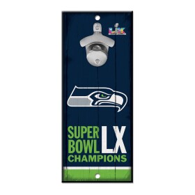 Cedule Seattle Seahawks NFL Super Bowl LX Champions s otvírákem