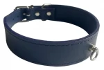 Huhubamboo Exclusive obojek modrá S / Obojek pro psy / 24 mm / 26-31 cm / hovězí kůže (355514)
