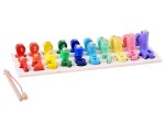 Mamido Montessori dřevěná hra s čísly a magnetickým prutem 77 dílků