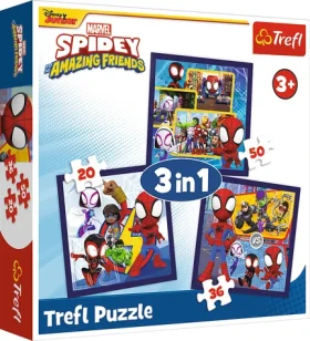 TREFL Puzzle Spidey: Pavouci a dinosauři 3v1