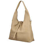 Módní dámská koženková kabelka na rameno Marixa, béžová