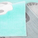 DumDekorace Mentolově zelený dětský koberec bázlivé zvířátka