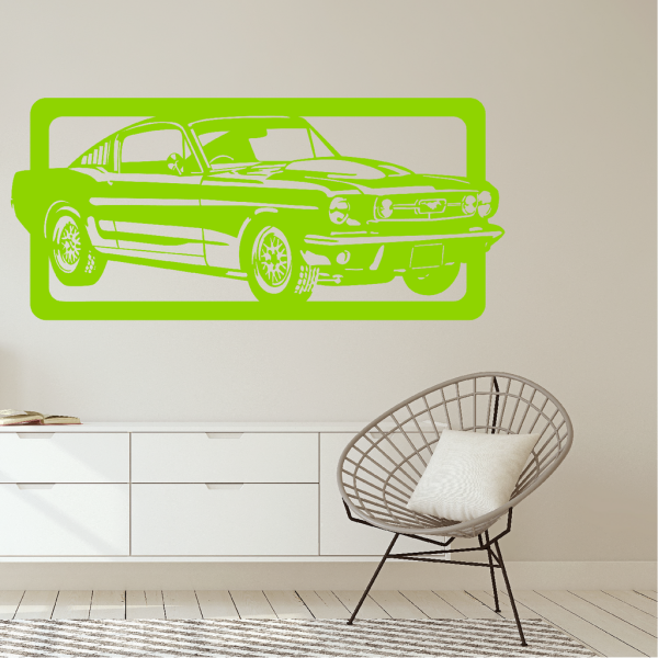 Samolepka Ford Mustang Barva: zelená, Velikost: 40 x 18 cm