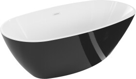 MEXEN/S - Eris volně stojící vana 170 x 80, bílá/černá, sifon a přepad bílá 53441708075-20