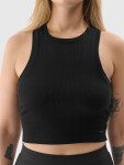 Dámský crop top slim 4F černý Velikost: