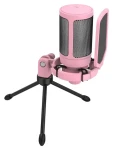 FIFINE A6V růžová / Stolní mikrofon / Kardioidní / RGB podsvícení / USB-C / stativ (A6VP)