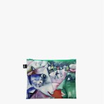 Taštičky na zip 3 ks LOQI MARC CHAGALL I and the Village, Blue Circus