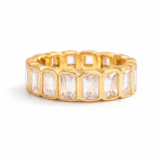 ELENYS Crystal Line – pozlacený prsten 18K žluté zlato Velikost: 6 (EU: 51-53)