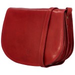 Prostorná dámská kožená crossbody taška Melinda, červená