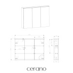 CERANO - Koupelnová zrcadlová skříňka s LED osvětlením Avia - dub medový - 95x70x16,5 CER-661912