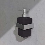 STEINBERG - 460 Dávkovač mýdla s držákem, černé sklo/chrom 460 8002