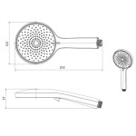 SAPHO - Ruční masážní sprcha, 4 režimy sprchování, silikon trysky, průměr 123, černá mat 1204-10B