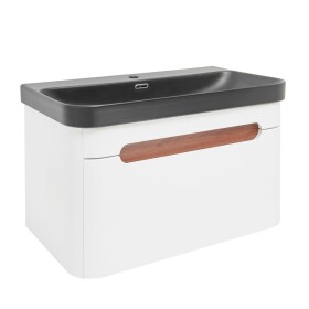 Koupelnová skříňka s umyvadlem SAT Fusion 77,5x43x45 cm bílá matná mat SATFUSION80WBKM SATFUSION80WBKM