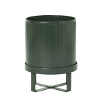 Ferm Living Kovový květináč Bau Dark Green 24 cm, zelená barva, kov