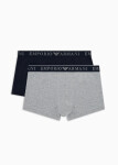 Pánské boxerky 2PACK 111769 3F720 07448 šedo-tm. modré - Emporio Armani M