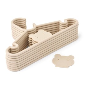 LIEWOOD Dětská šatní ramínka Falton Mr Bear - set 8 ks, béžová barva, plast