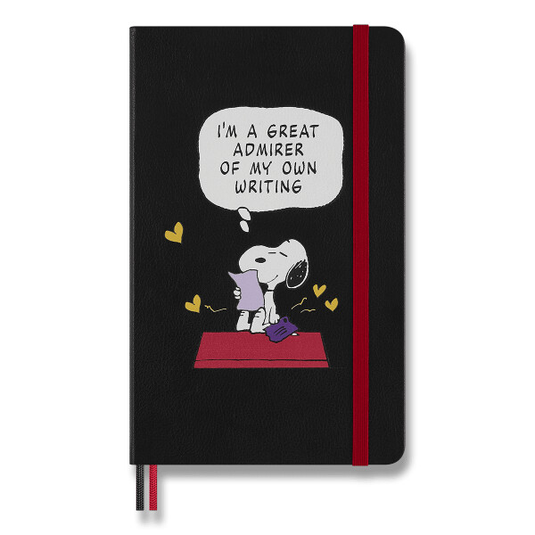 Zápisník Moleskine Peanuts - L, linkovaný, černý