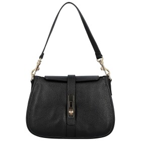 Módní dámská kožená kabelka na rameno Deimis, černá