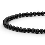 Korálkový náramek Joana - černý spinel, stříbro 925/1000, Černá 18 cm + 4 cm (prodloužení)