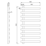 SAPHO - ELCOR elektrický sušák ručníků 480x920x50 128 W, černá mat EB460