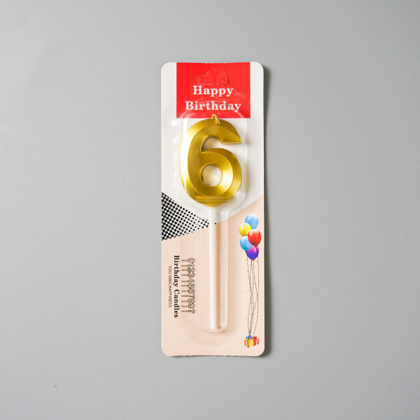 Dortová svíčka zlatá č.6