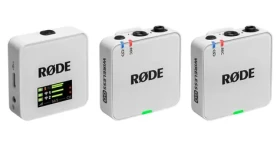 Rode Wireless GO Gen 3 bílá / Bezdrátový mikrofonní systém / 2x vysílač a 1x přijímač / 3.5mm jack / USB-C (WIGOGEN3W)